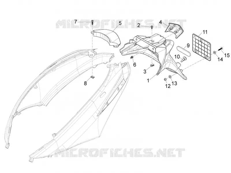 Rear cover - Splash guard PIAGGIO PIAGGIO-SCOOTER 50 FLY 2016  Fly 4T 2V 25-30Km/h