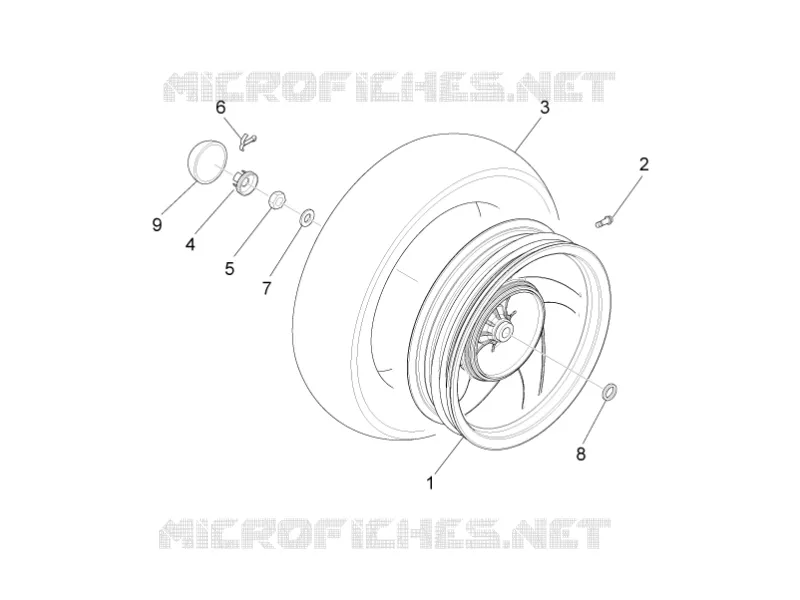 Rear wheel PIAGGIO PIAGGIO-SCOOTER 50 FLY 2012  Fly 4T 2V 25-30Km/h