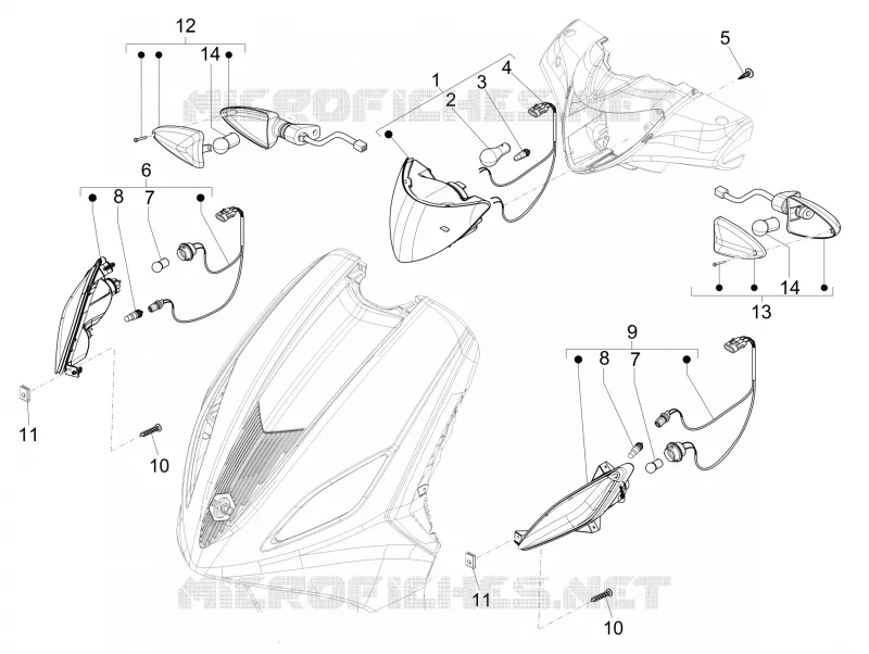 Front headlamps - Turn signal lamps PIAGGIO PIAGGIO-SCOOTER 50 FLY 2017  Fly 4T 4V