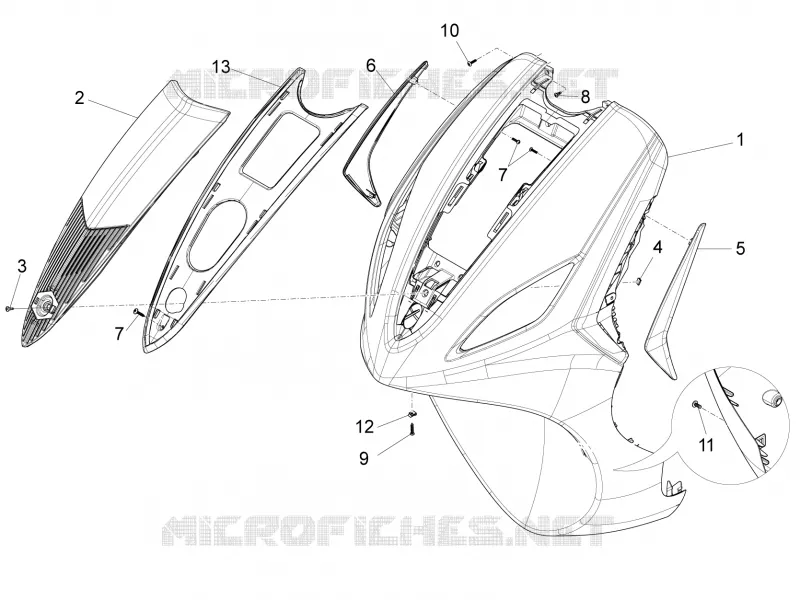 Front shield PIAGGIO PIAGGIO-SCOOTER 50 FLY 2013  Fly 4T 4V