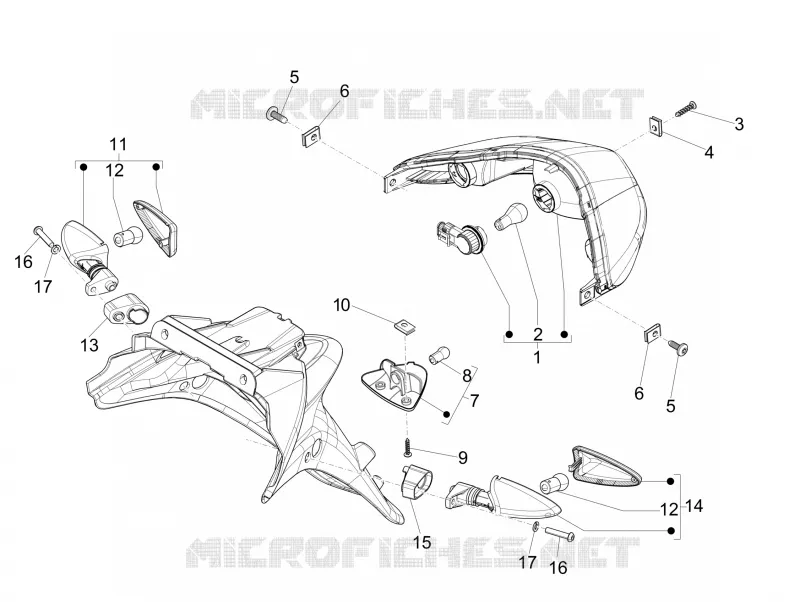 Rear headlamps - Turn signal lamps PIAGGIO PIAGGIO-SCOOTER 50 FLY 2014  Fly 4T 4V