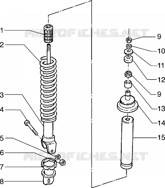 Rear shock absorber PIAGGIO PIAGGIO-SCOOTER 125 HEXAGON Other year  Hexagon