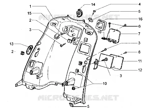 Rear shield PIAGGIO PIAGGIO-SCOOTER 250 HEXAGON Other year  Hexagon GT