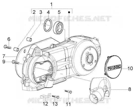 Crankcase cooling PIAGGIO PIAGGIO-SCOOTER 125 LIBERTY Other year  Liberty Leader RST PTT (E)
