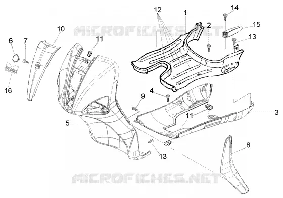 Front shield-foot board-spoiler PIAGGIO PIAGGIO-SCOOTER 50 LIBERTY Other year  Liberty 2T RST PTT
