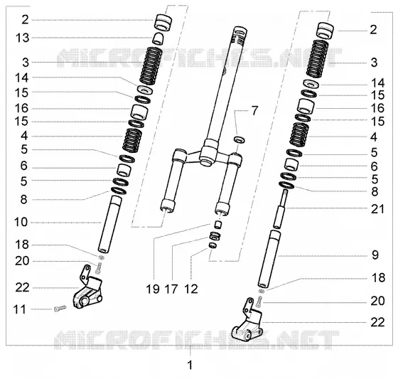 Front fork PIAGGIO PIAGGIO-SCOOTER 50 NRG Before 200  NRG Power DT