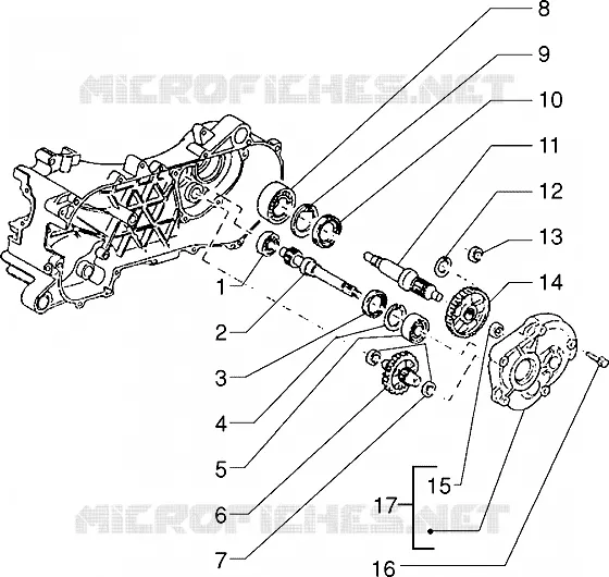 Rear wheel shaft PIAGGIO PIAGGIO-SCOOTER 50 SFERA Other year  Sfera RST