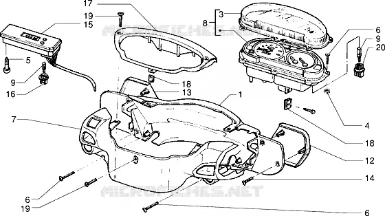 Speedometers kms.-Handlebar covers PIAGGIO PIAGGIO-SCOOTER 125 SKIPPER 1998  Skipper