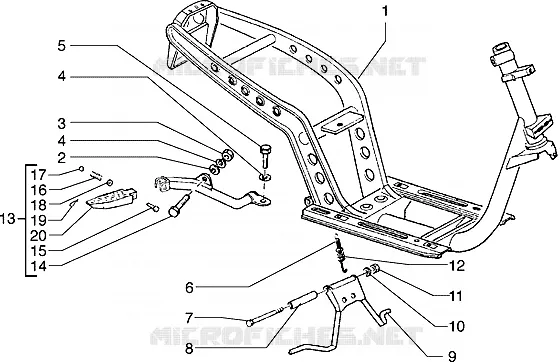 Chassis-Central stand PIAGGIO PIAGGIO-SCOOTER 125 TYPHOON Other year  Typhoon X