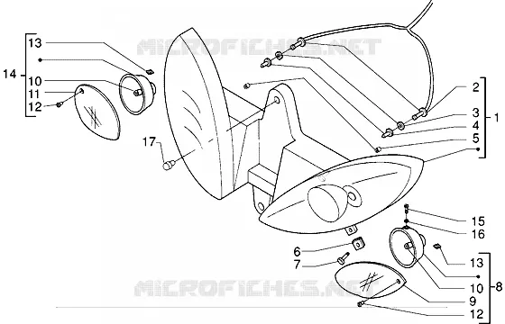 Front lights PIAGGIO PIAGGIO-SCOOTER 125 X9 Other year  X9