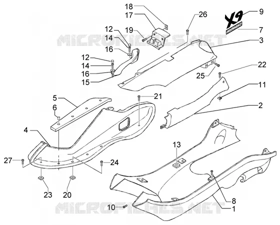 Side coverings-spoiler PIAGGIO PIAGGIO-SCOOTER 200 X9 Other year  X9 Evolution