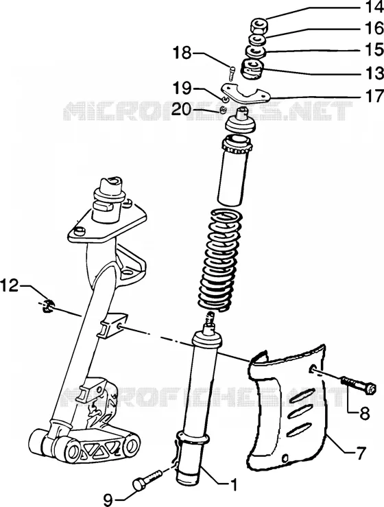 Front shock absorber cover PIAGGIO PIAGGIO-SCOOTER 50 ZIP Before 200  Zip SP H2O