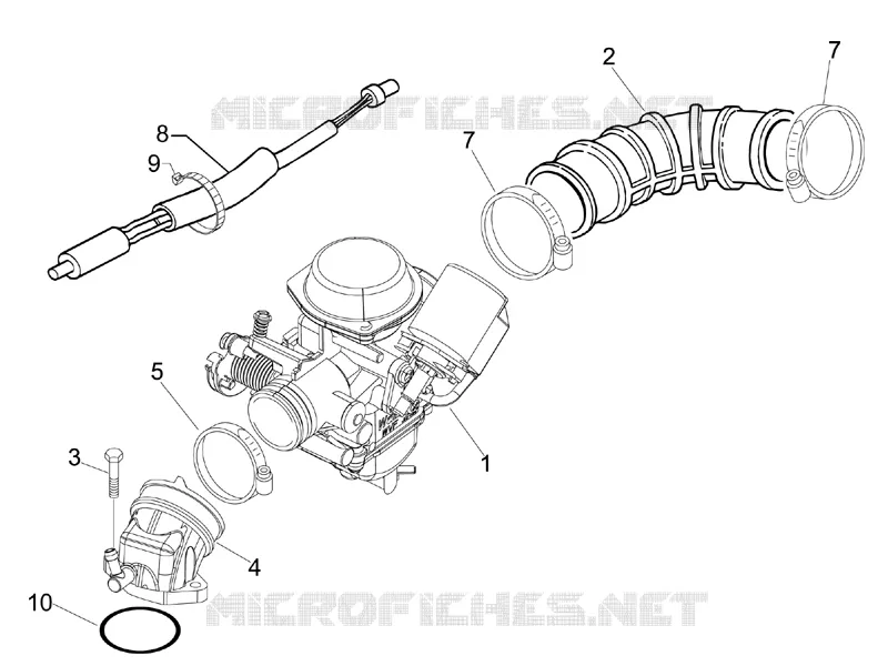 Carburettor, assembly - Union pipe PIAGGIO PIAGGIO-SCOOTER 100 LIBERTY 2014  Liberty 4T