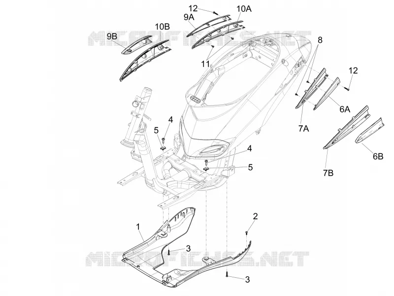 Side cover - Spoiler PIAGGIO PIAGGIO-SCOOTER 100 LIBERTY 2012  Liberty 4T