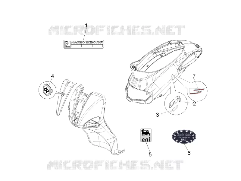 Plates - Emblems PIAGGIO PIAGGIO-SCOOTER 125 LIBERTY 2011  Liberty 4T 2V ie E3