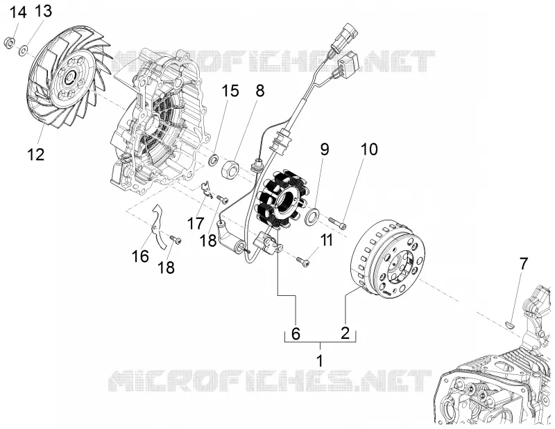 Flywheel magneto PIAGGIO PIAGGIO-SCOOTER 125 LIBERTY 2014  Liberty 4T 3V ie E3