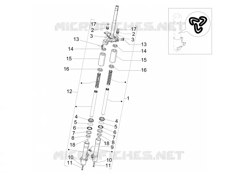 Fork's components (Kayaba) PIAGGIO PIAGGIO-SCOOTER 125 LIBERTY 2014  Liberty 4T 3V ie E3