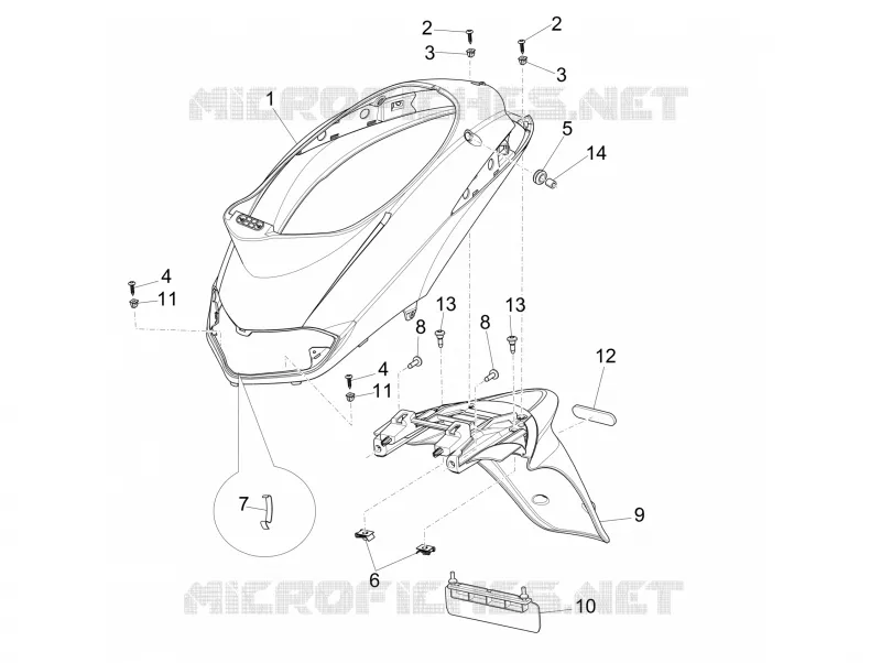 Rear cover - Splash guard PIAGGIO PIAGGIO-SCOOTER 125 LIBERTY 2013  Liberty 4T 3V ie E3