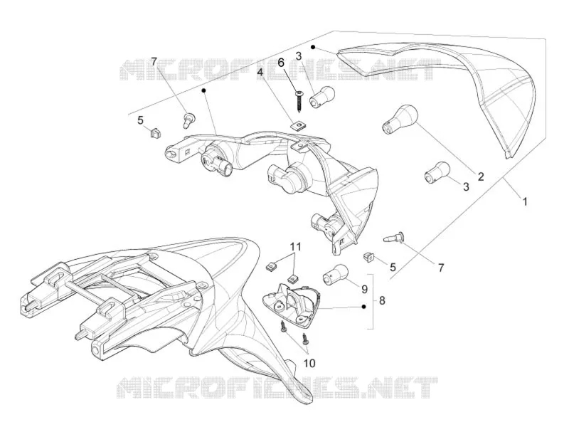 Rear headlamps - Turn signal lamps PIAGGIO PIAGGIO-SCOOTER 125 LIBERTY 2014  Liberty 4T 3V ie E3
