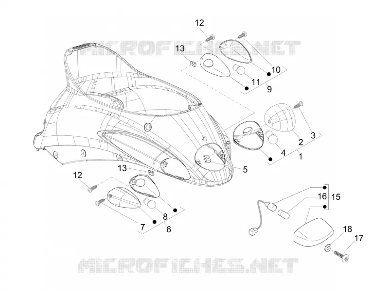 Rear headlamps - Turn signal lamps PIAGGIO PIAGGIO-SCOOTER 125 LIBERTY 2008  Liberty 4T Delivery E3
