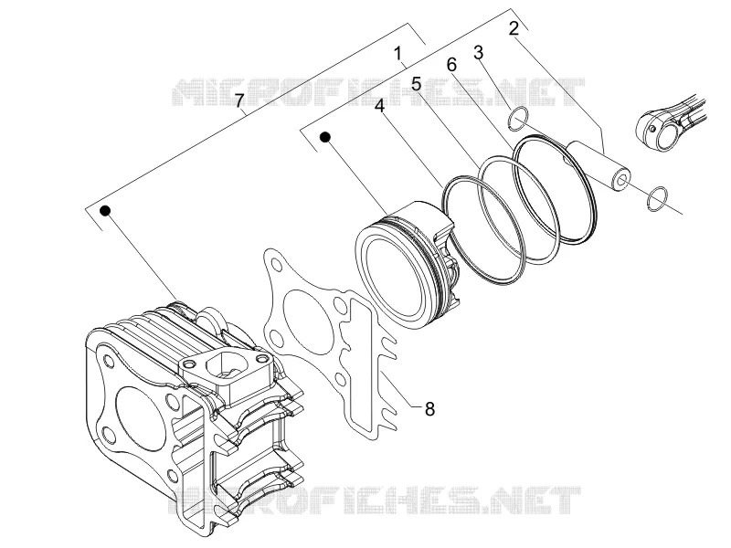Cylinder-piston-wrist pin unit PIAGGIO PIAGGIO-SCOOTER 125 LIBERTY 2015  Liberty 4T - NEXIVE 2015