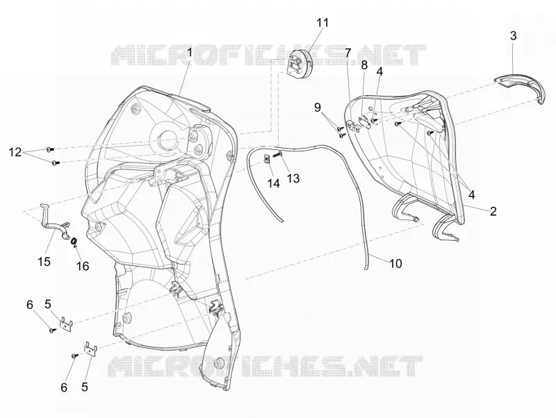 Front glove-box - Knee-guard panel PIAGGIO PIAGGIO-SCOOTER 125 LIBERTY 2009  Liberty 4T Delivery E3