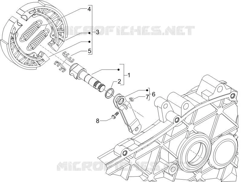 Rear brake - Brake jaw PIAGGIO PIAGGIO-SCOOTER 125 LIBERTY 2008  Liberty 4T Delivery E3