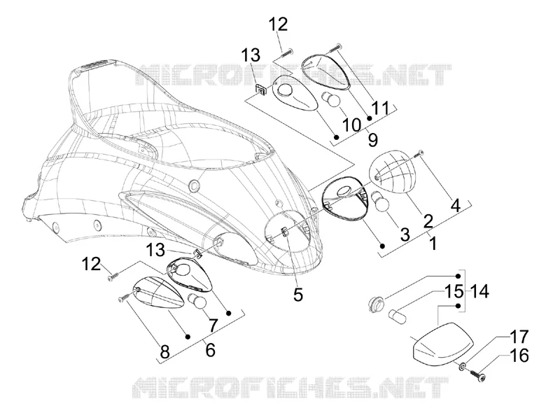 Rear headlamps - Turn signal lamps PIAGGIO PIAGGIO-SCOOTER 125 LIBERTY 2015  Liberty 4T - NEXIVE 2015