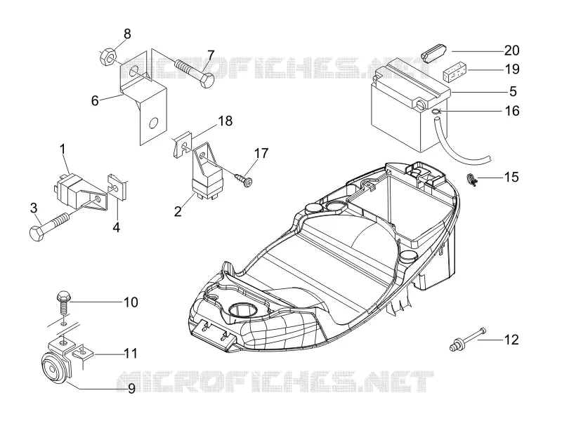 Remote control switches - Battery - Horn PIAGGIO PIAGGIO-SCOOTER 125 LIBERTY 2006  Liberty 4T E3