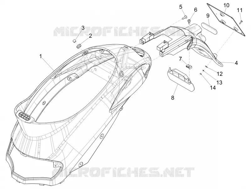 Rear cover - Splash guard PIAGGIO PIAGGIO-SCOOTER 125 LIBERTY 2012  Liberty 4T PTT E3 (E)