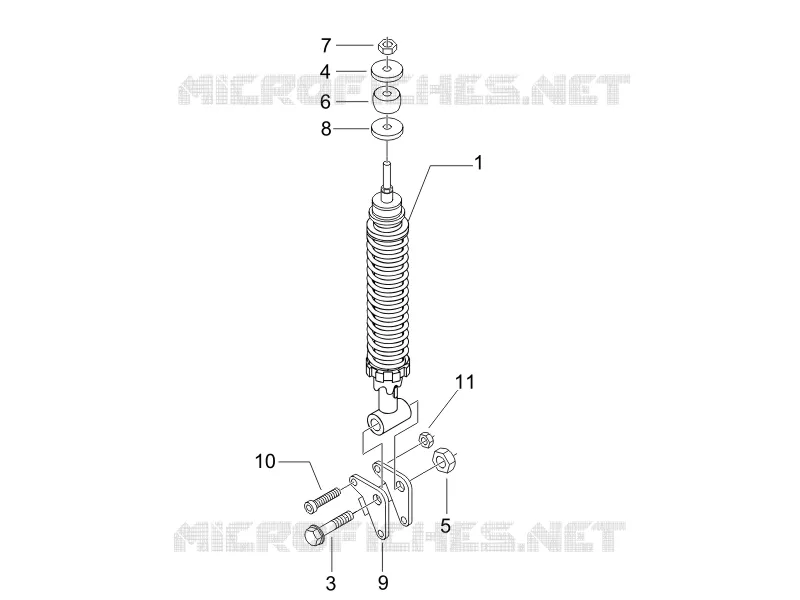 Rear suspension - Shock absorber/s PIAGGIO PIAGGIO-SCOOTER 125 LIBERTY 2011  Liberty 4T PTT E3 (E)