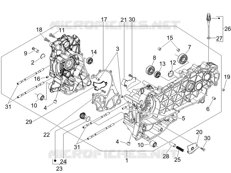 Crankcase PIAGGIO PIAGGIO-SCOOTER 125 LIBERTY 2007  Liberty 4T Sport E3