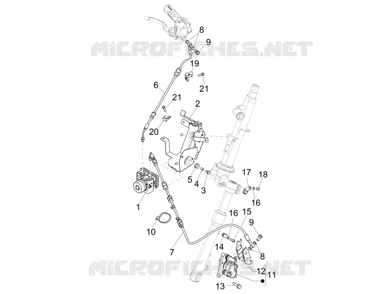 Brakes pipes - Calipers (ABS) PIAGGIO PIAGGIO-SCOOTER 125 LIBERTY 2015  Liberty iGet 4T 3V ie ABS