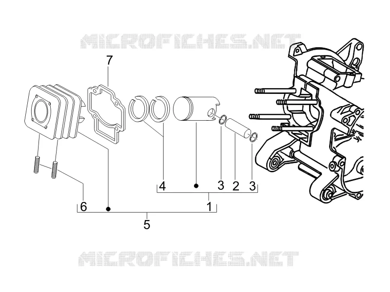 Cylinder-piston-wrist pin unit PIAGGIO PIAGGIO-SCOOTER 50 LIBERTY 2013  Liberty 2T MOC