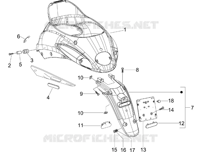 Rear cover - Splash guard PIAGGIO PIAGGIO-SCOOTER 50 LIBERTY 2007  Liberty 4T