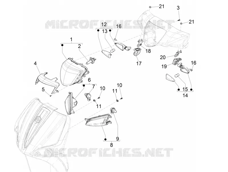Front headlamps - Turn signal lamps PIAGGIO PIAGGIO-SCOOTER 50 LIBERTY 2020  Liberty 4T 3V