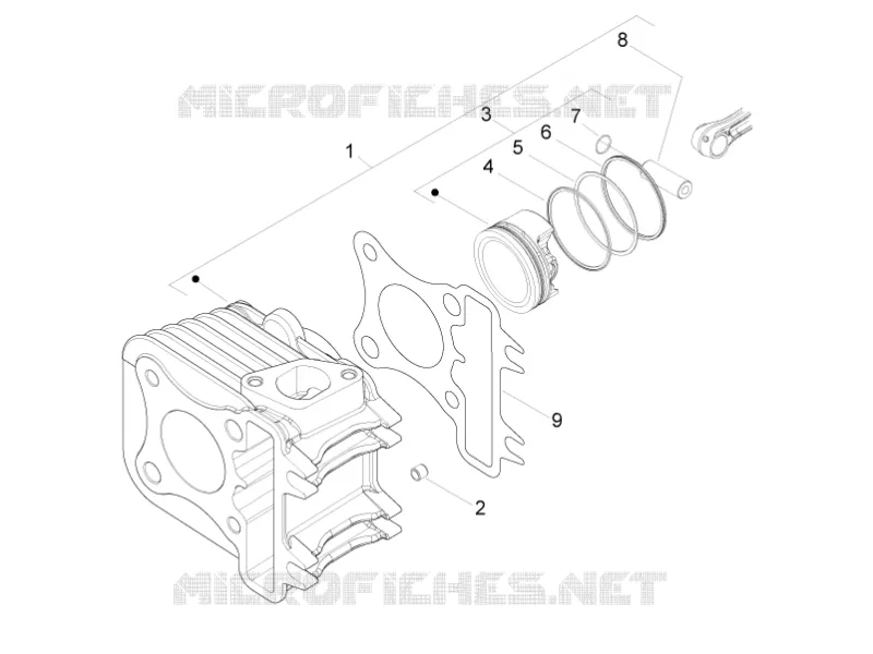 Cylinder-piston-wrist pin unit PIAGGIO PIAGGIO-SCOOTER 50 LIBERTY 2009  Liberty 4T MOC
