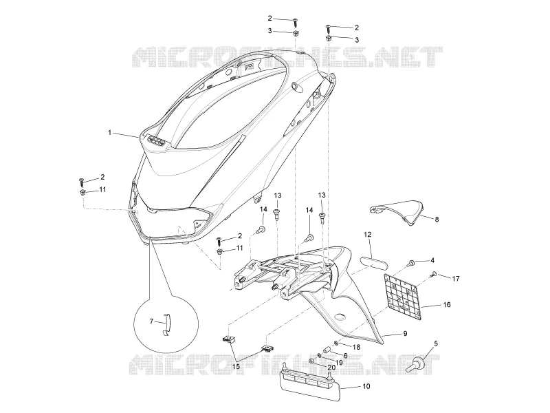 Rear cover - Splash guard PIAGGIO PIAGGIO-SCOOTER 50 LIBERTY 2011  Liberty 4T MOC