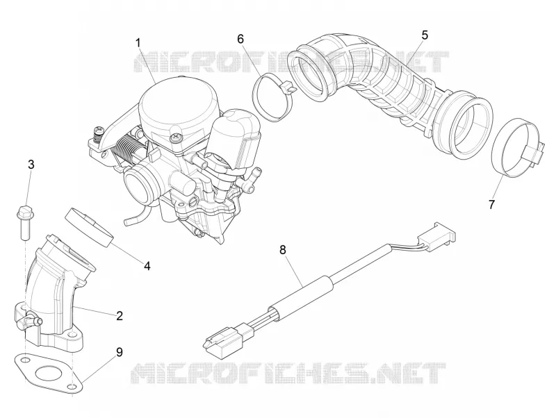 Carburettor, assembly - Union pipe PIAGGIO PIAGGIO-SCOOTER 50 LIBERTY 2012  Liberty 4T PTT (B-NL)