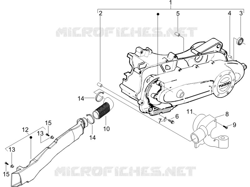 Crankcase cover - Crankcase cooling PIAGGIO PIAGGIO-SCOOTER 50 LIBERTY 2013  Liberty 4T Delivery