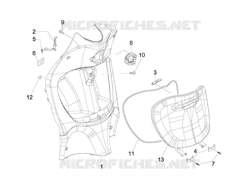 Front glove-box - Knee-guard panel PIAGGIO PIAGGIO-SCOOTER 50 LIBERTY 2007  Liberty 4T PTT (B-NL)
