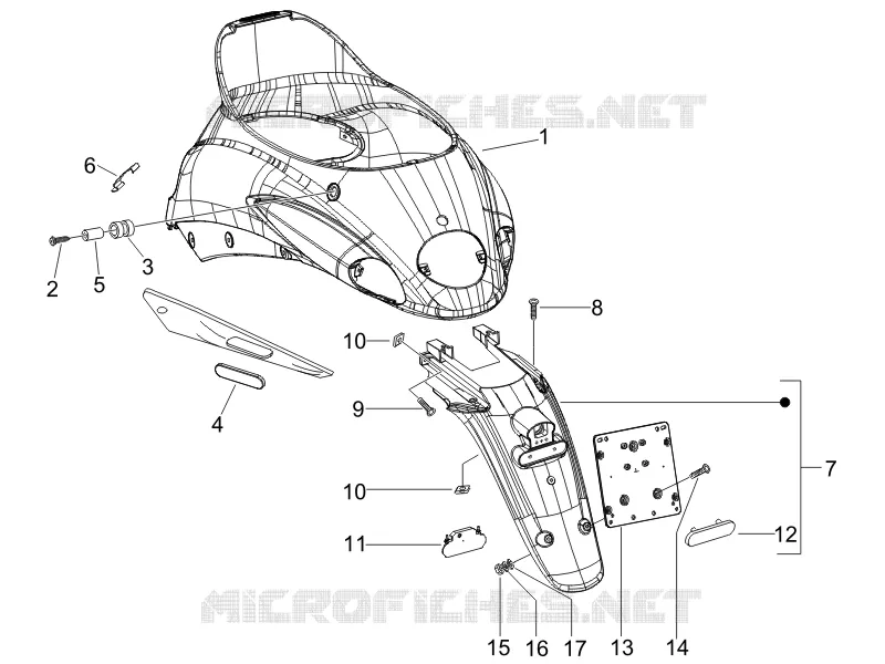 Rear cover - Splash guard PIAGGIO PIAGGIO-SCOOTER 50 LIBERTY 2013  Liberty 4T Delivery