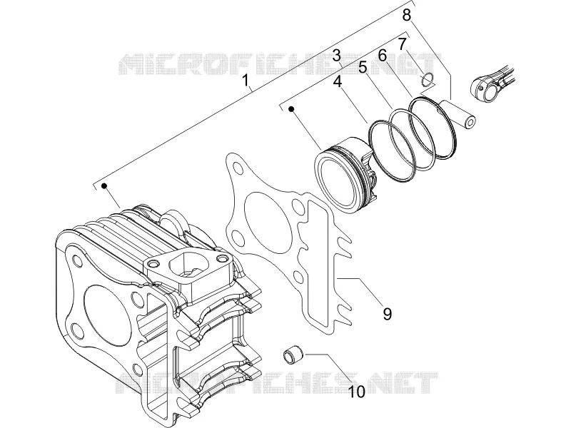 Cylinder-piston-wrist pin unit PIAGGIO PIAGGIO-SCOOTER 50 LIBERTY 2012  Liberty 4T PTT (D)