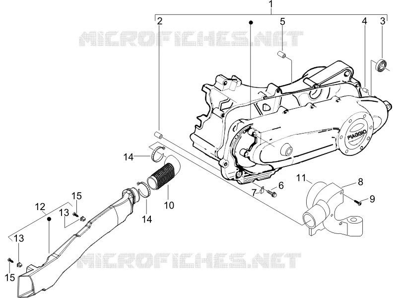 Crankcase cover - Crankcase cooling PIAGGIO PIAGGIO-SCOOTER 50 LIBERTY 2008  Liberty 4T Sport