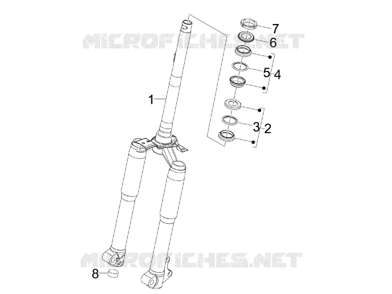 Fork/steering tube - Steering bearing unit PIAGGIO PIAGGIO-SCOOTER 50 LIBERTY 2008  Liberty 4T Sport