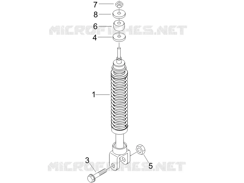 Rear suspension - Shock absorber/s PIAGGIO PIAGGIO-SCOOTER 50 LIBERTY 2008  Liberty 4T Sport
