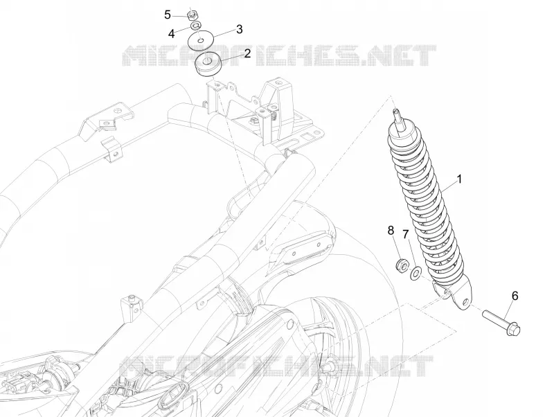 Rear suspension - Shock absorber/s PIAGGIO PIAGGIO-SCOOTER 50 LIBERTY 2016  Liberty iGet 4T 3V 25km/h