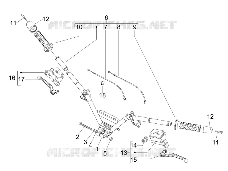 Handlebars - Master cil. PIAGGIO PIAGGIO-SCOOTER 125 MP3 2009  MP3 Ibrido