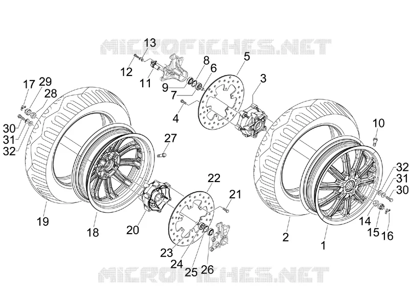 Front wheel PIAGGIO PIAGGIO-SCOOTER 125 MP3 2008  MP3 ie