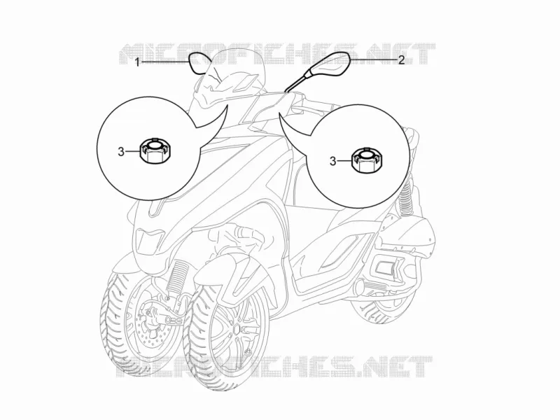 Driving mirror/s PIAGGIO PIAGGIO-SCOOTER 125 MP3 2013  MP3 YOUrban ERL